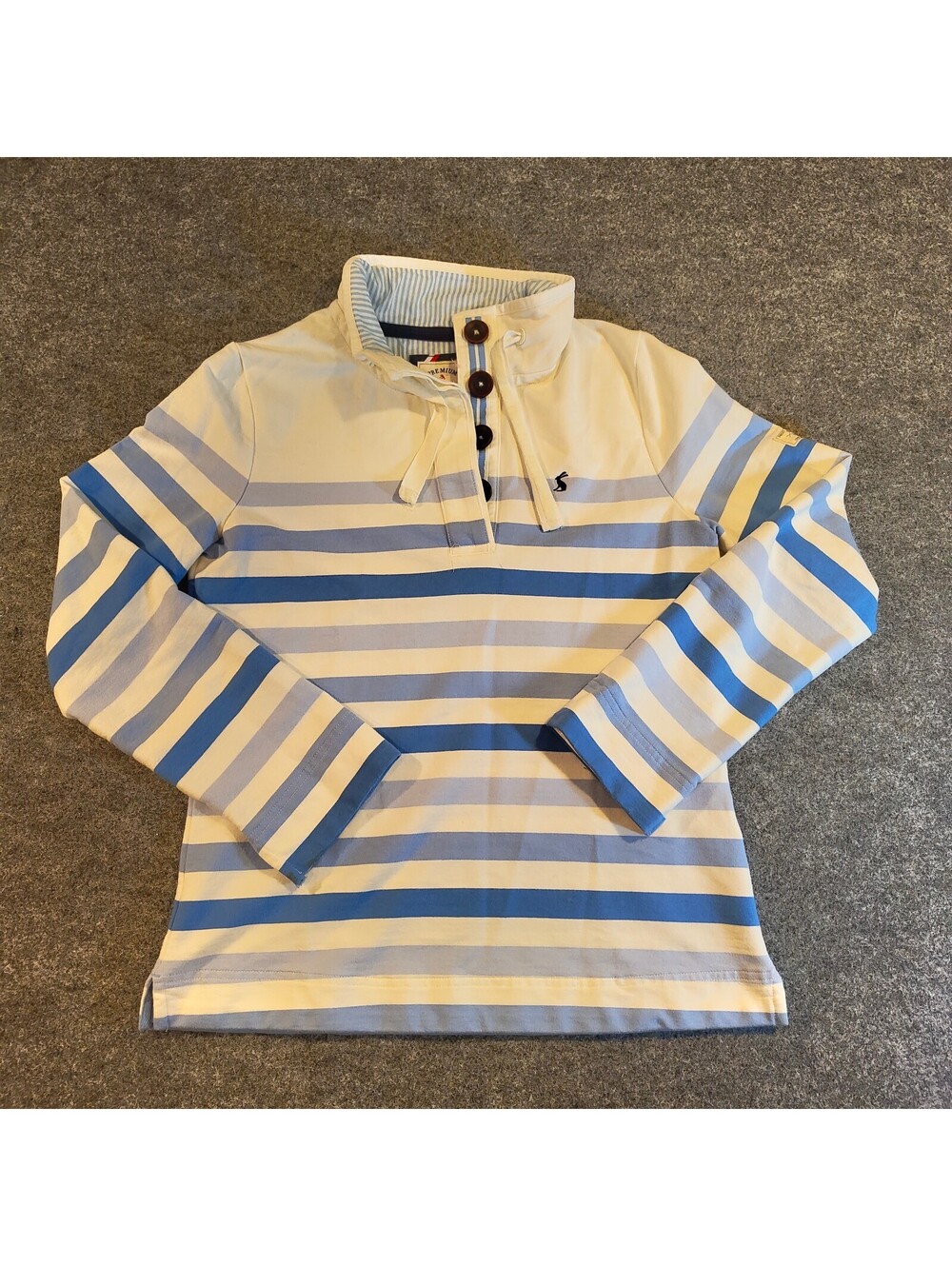 Joules Premium Grade Striped Funnel Neck Sweatshirt Top UK 10 US 6